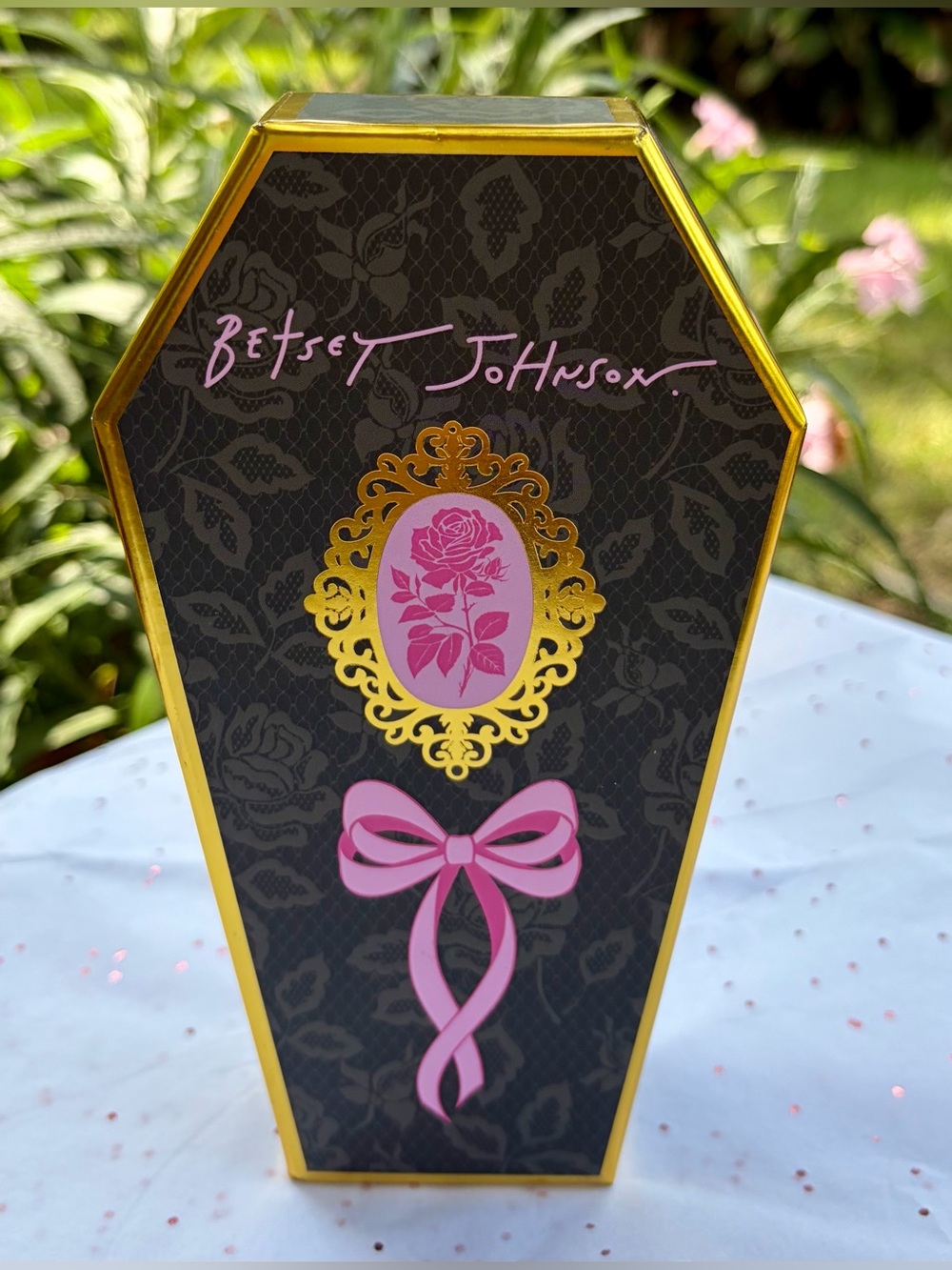 NIB BETSEY JOHNSON Black Cat on Gold Moon Keychain and/or Bag Charm w/Crystals - Picture 3 of 7